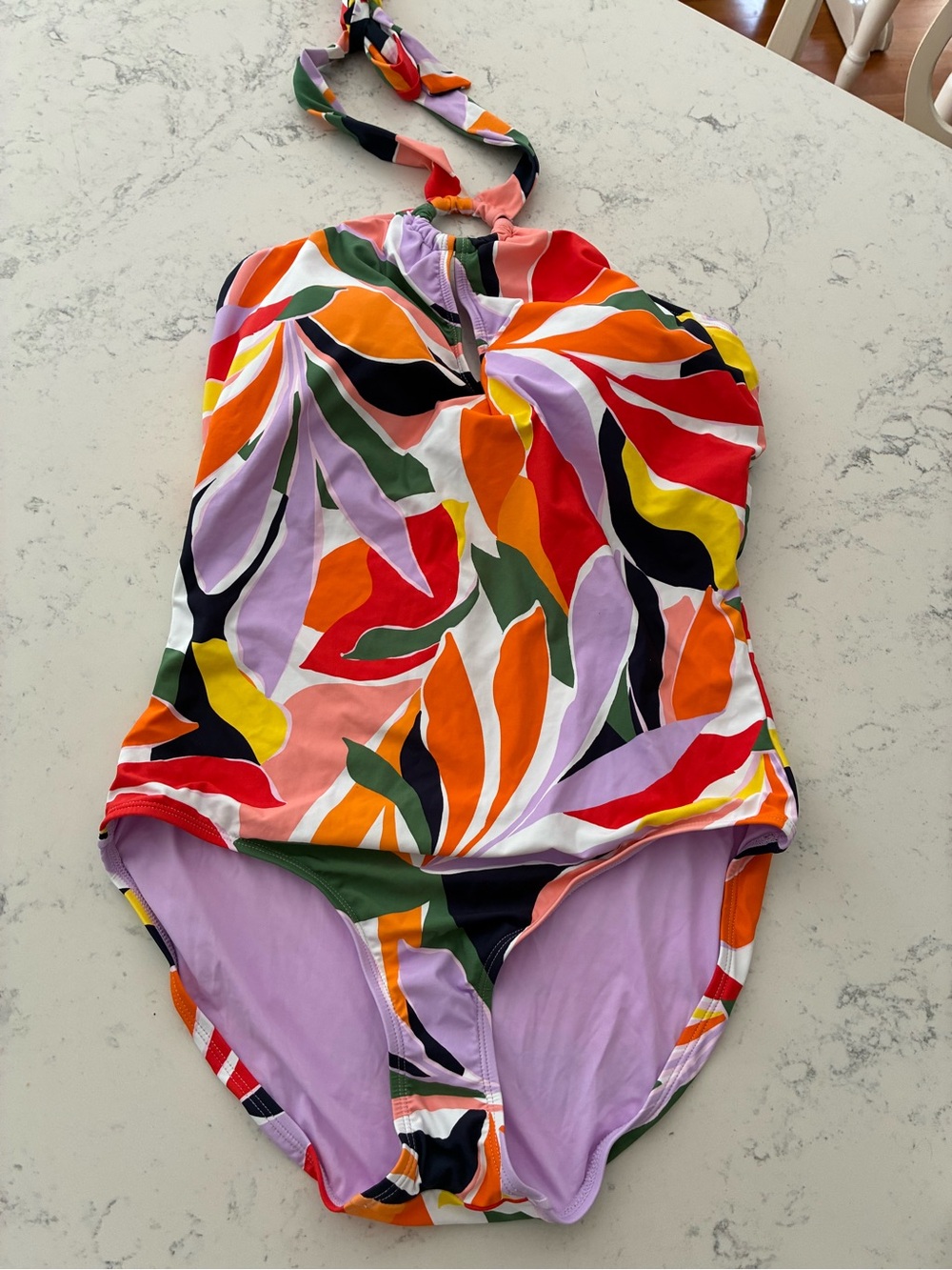 Anne Cole NWT Sz12 Palm party Abstract One-Piece Swimsuit - Vibrant Leaf Print